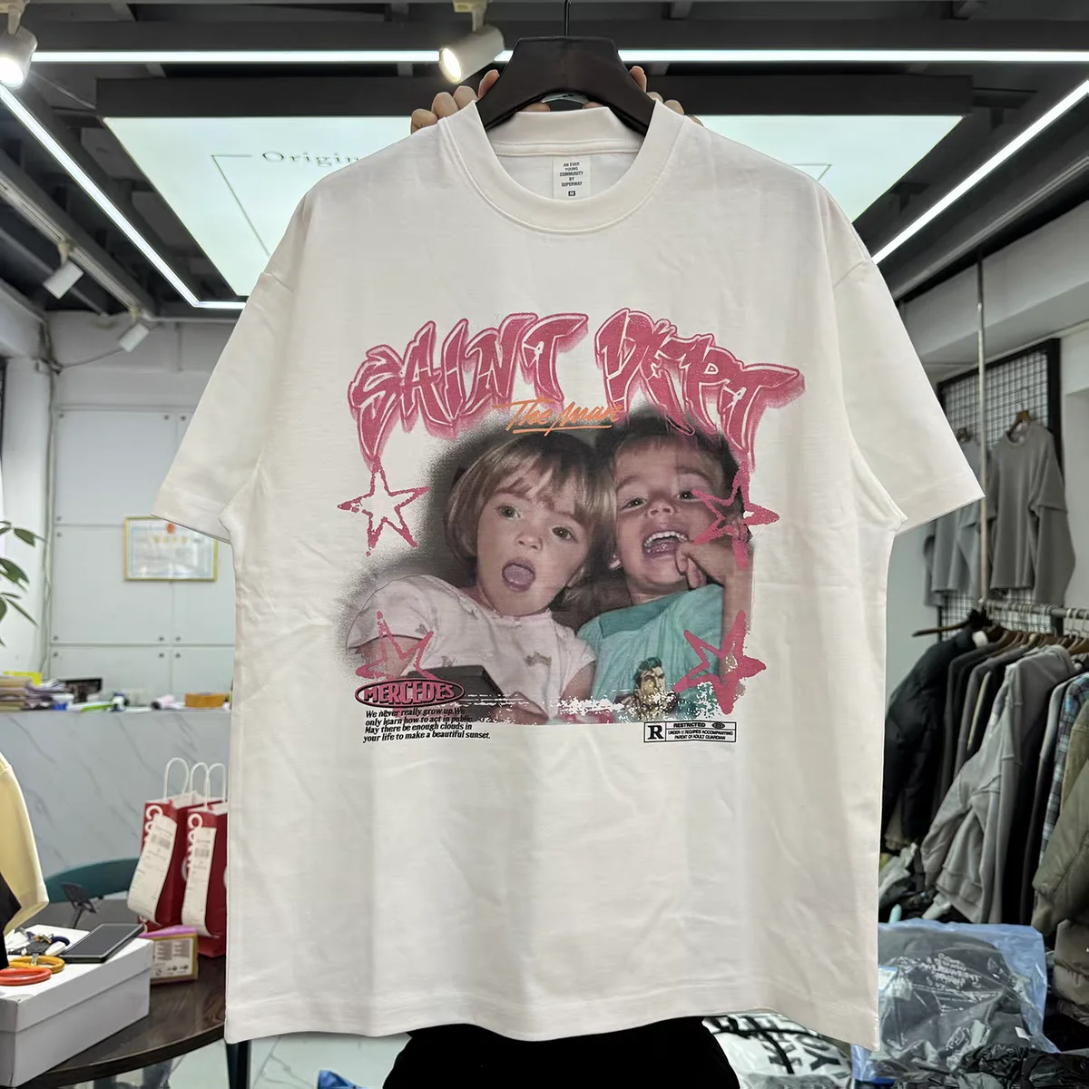 Street figure letter cartoon print short sleeved T-shirt Men Women Summer Style T Shirt Tee