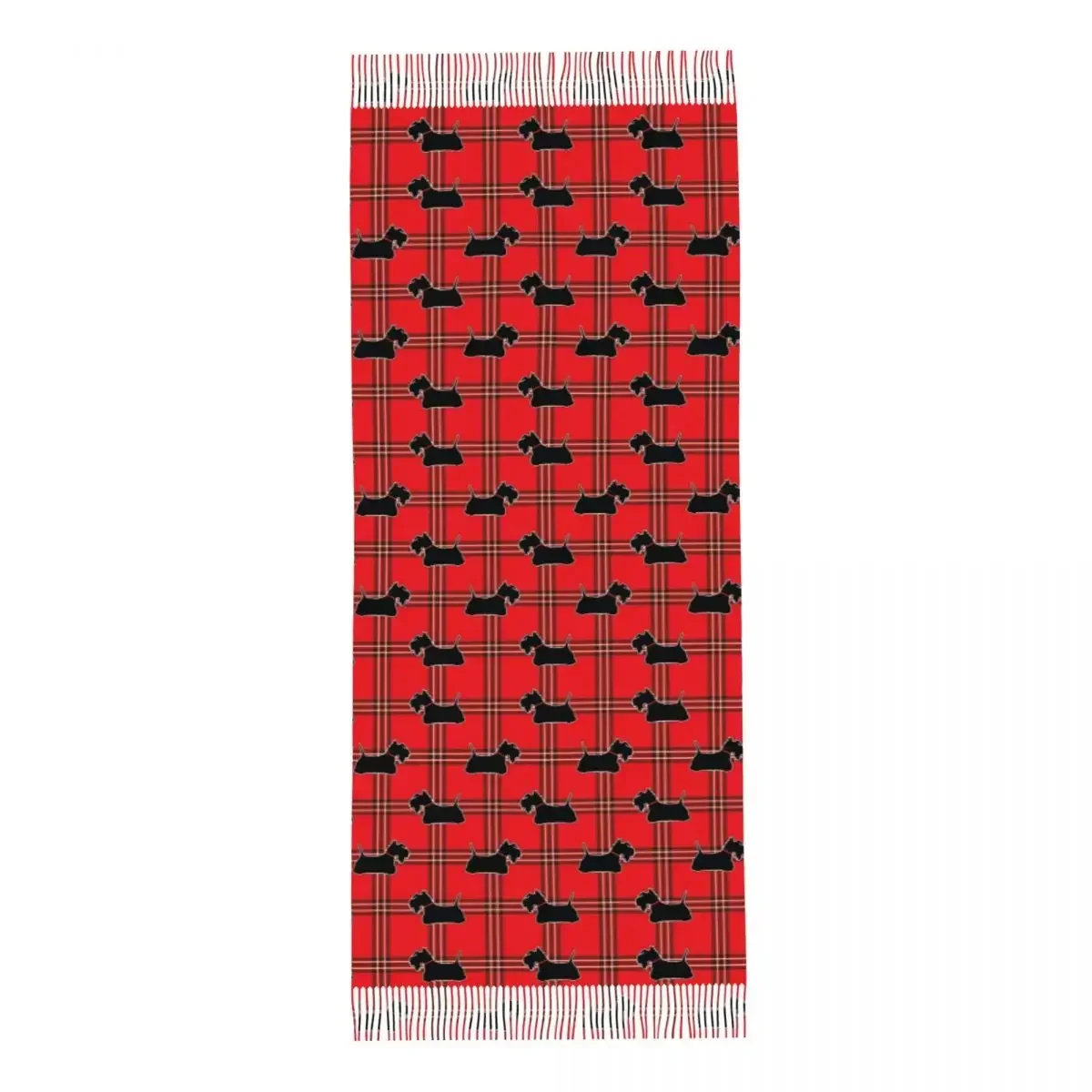 سكوتي الكلاب شال التفاف النساء شتاء دافئ طويل وشاح ناعم الاسكتلندي جحر الكلب الترتان سكاي الباشمينا شال الأوشحة