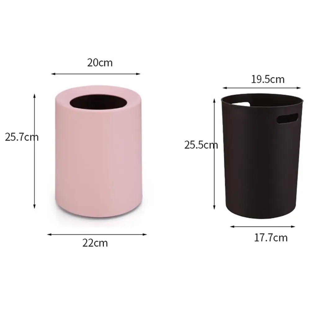 

Household Trash Can Bin Waste Bin Frosted Open Trash Can Plain Colour for Bedroom Living Room (8L Pink)