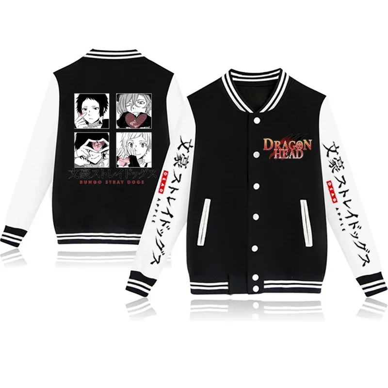 Spring hot Bungo Stray Dogs print boys friends baseball unisex Girls Varsity Stadium men's jacket