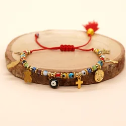 Go2boho New Cross border Bohemian Style Glass Eyes Snowflake Pieces Classic Metal Hanging Tag Women's Fashion Tassel Bracelet