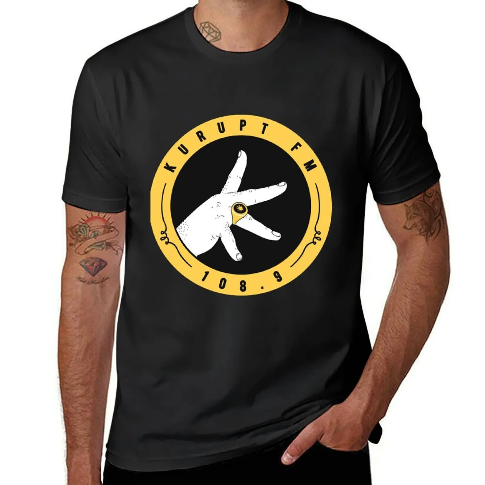 Kurupt FM Logo T-Shirt plain vintage blanks workout shirts for men