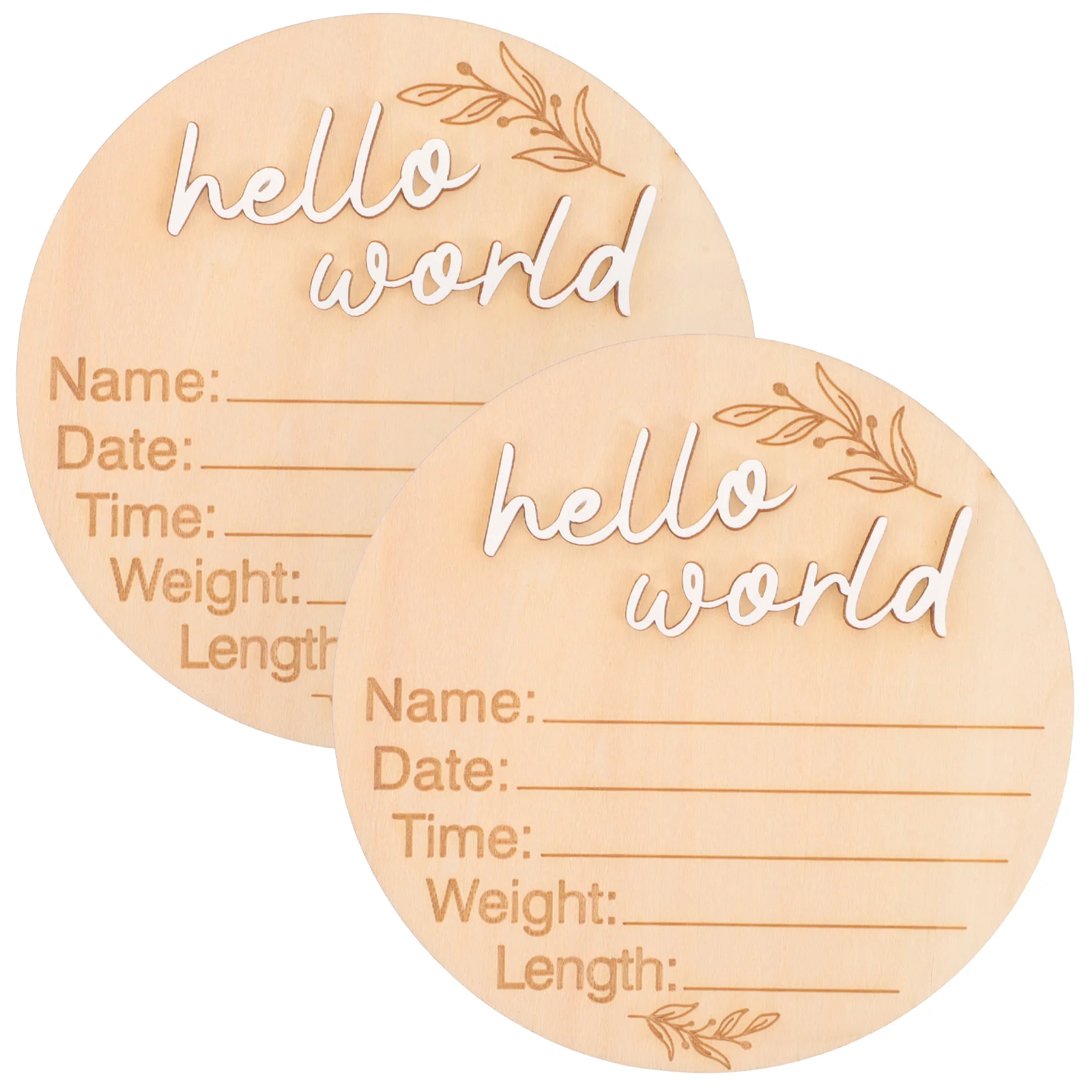 2 Pcs Newborn Commemorative Plaque Birth Announcement Board Baby Bulletin Boards