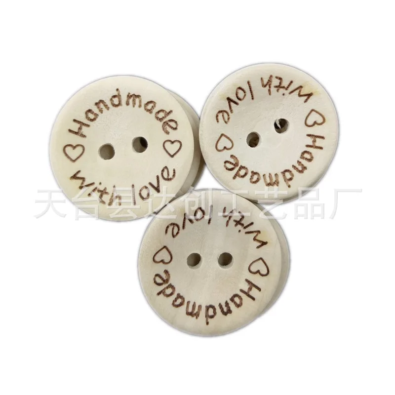 

15Mm /20mm /25mm handmade with love withlove wooden buttons