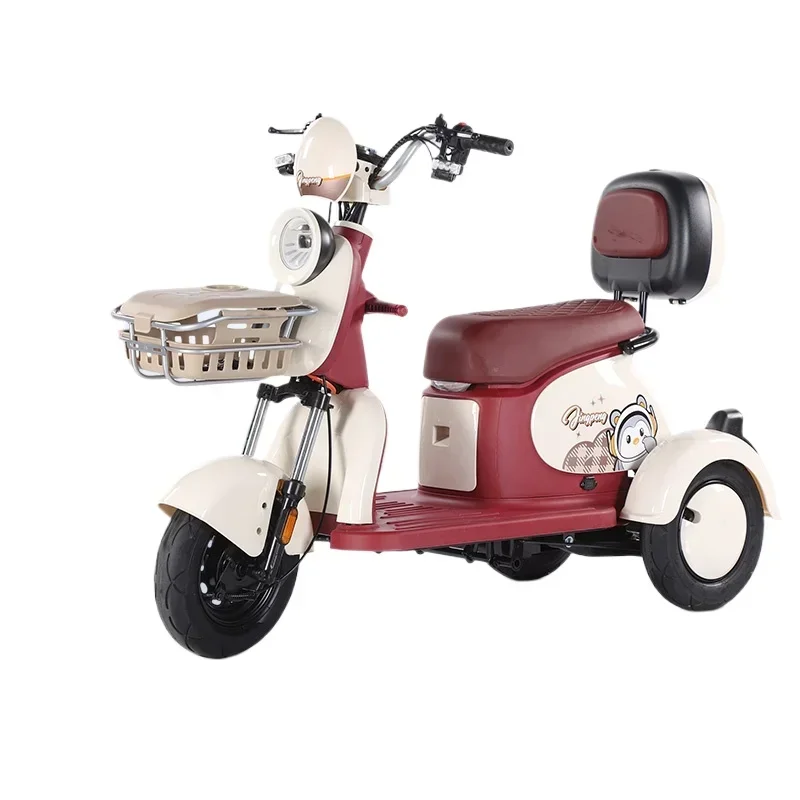 LYN three-wheeled small women's elderly scooter to pick up and drop off children's parent-child three-person moped