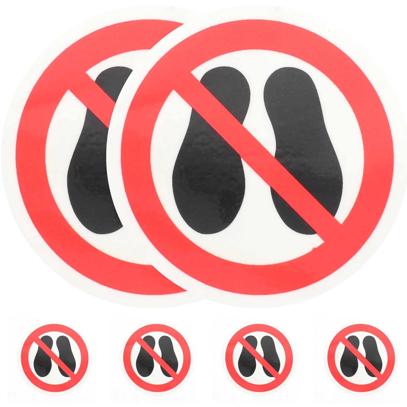 6 PCS Do Not Step on Stickers Machine Warning Decals Round Safety Sign Stepping Surface Nail Caution Applique