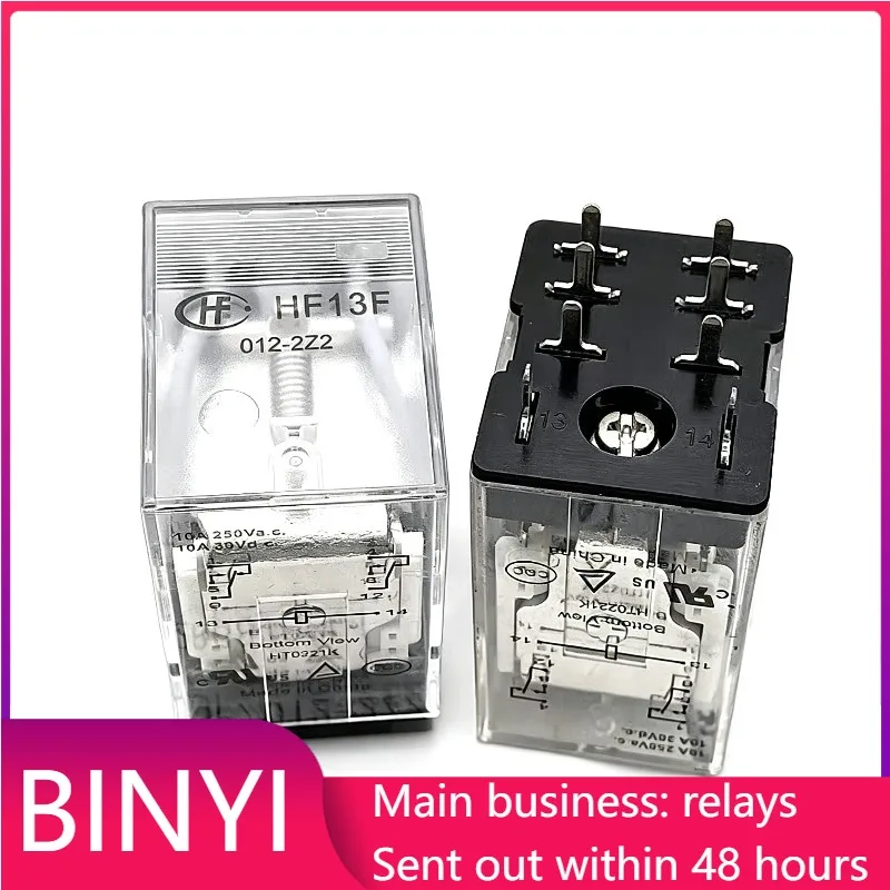 8 Pin 12VDC Two Groups Changeover Power Relay HF13F 012-2Z2 10A 250VAC Mini Socket Type Automation Control Relay