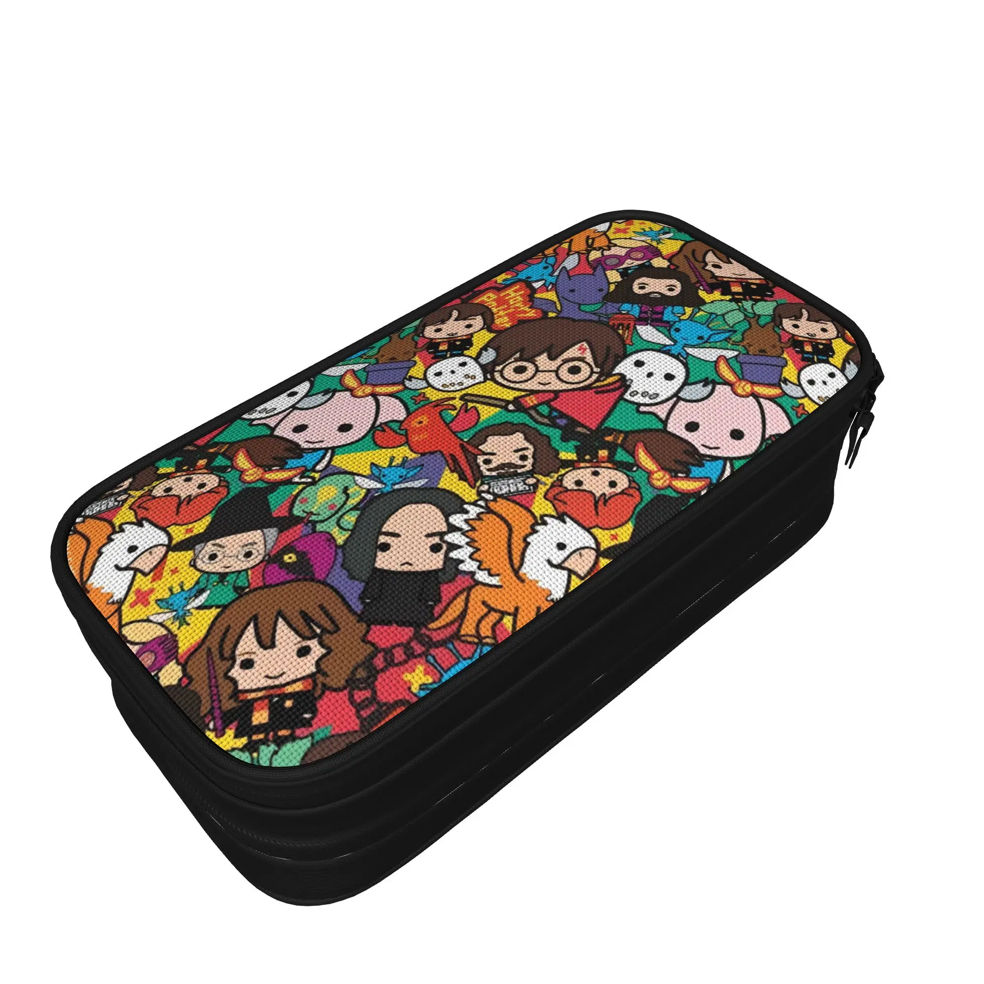 Large-capacity Pencil Pouch H-HP-P Harrys Potters Merch  Double Layer Pencil Box Girl Makeup Bags Gift view 3