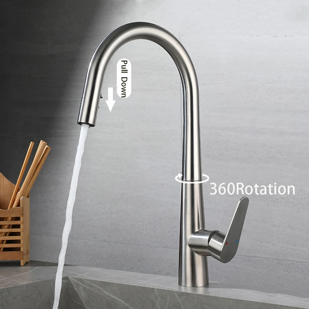 

Gun Grey, Black ,Brushed Grey Color , 304 Stainless Steel Mixer Sink Kitchen Faucet , Hose Pull Down 360 Rotation ,Ceremic Core