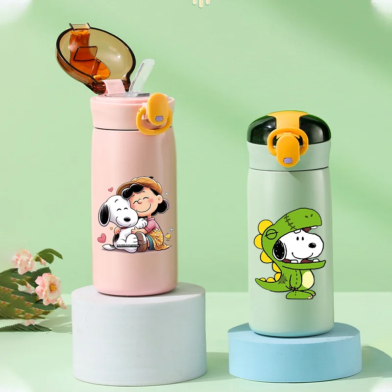 

460 мл Snoopys 304 бутылка из нержавеющей стали детская термобутылка для воды с героями мультфильмов портативная большая емкость уличные термос чашка подарок