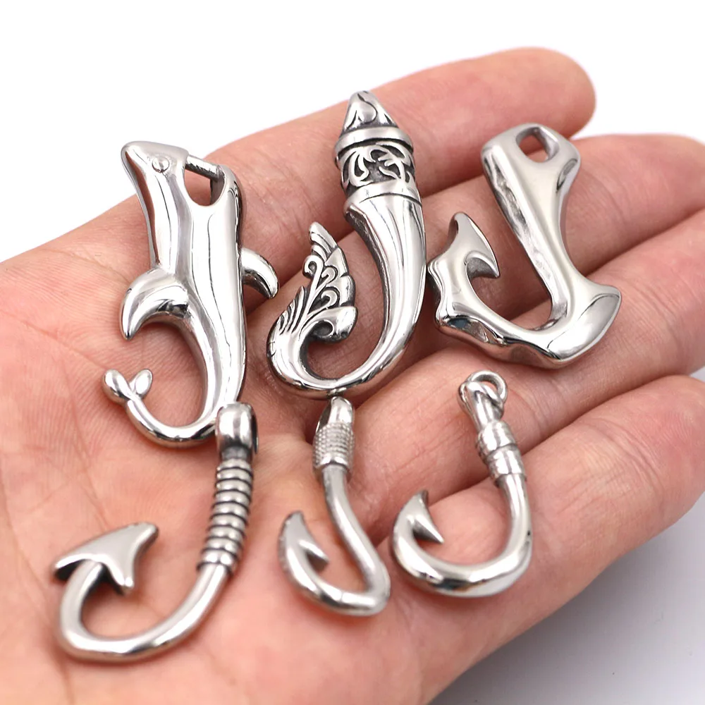 2 pçs ganchos de aço inoxidável pingente pulseira fecho fishhook jóias fazendo achados encantos diy suprimentos acessórios conectores