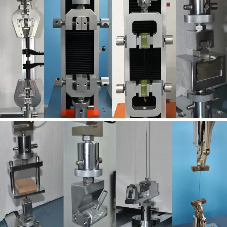 Tensile tester grips and fixtures for Shimadzu universal/tensile testing machine