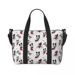 Bolso de compras personalizado de Mickey Mouse para mujer, bolsas de viaje de gran capacidad para gimnasio y playa