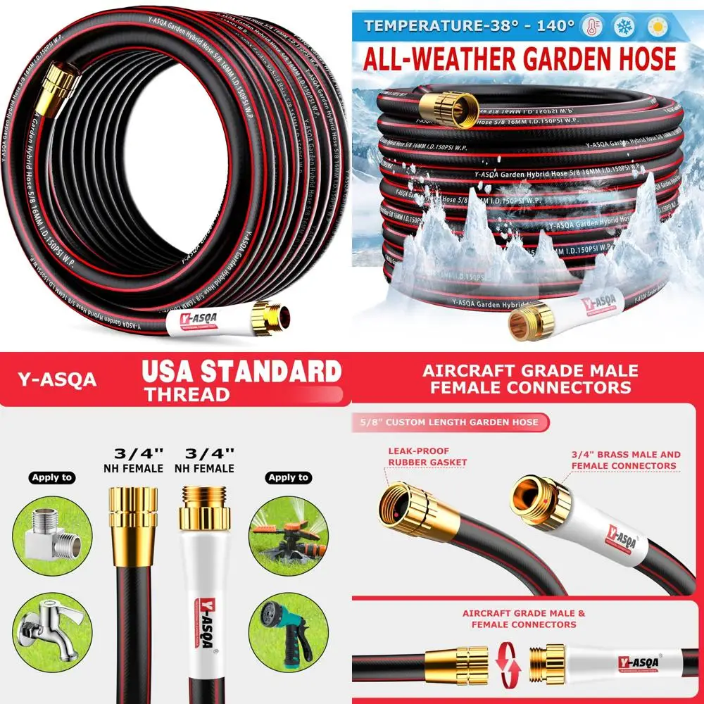 

Сверхмощный 100-футовый 5/8-дюймовый герметичный гибкий садовый шланг с легкой катушкой и без ударов для подрядчиков и использования на открытом воздухе