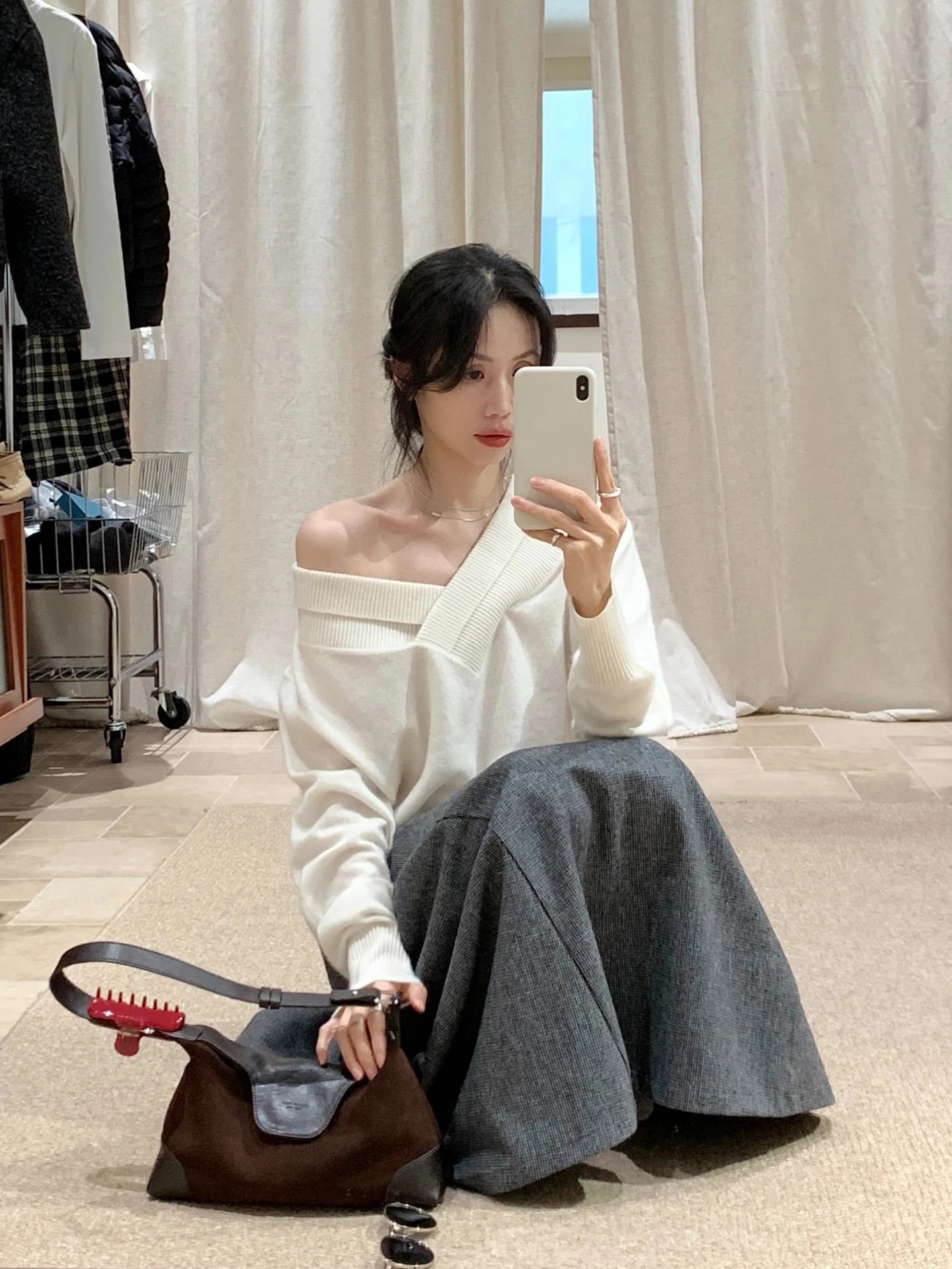 

Корейский женский длинный шерстяной трикотаж све V-Ne, свободный крой, повседневная повседневная одежда, осень-зима, Новое поступление, мягкий ленивый сле