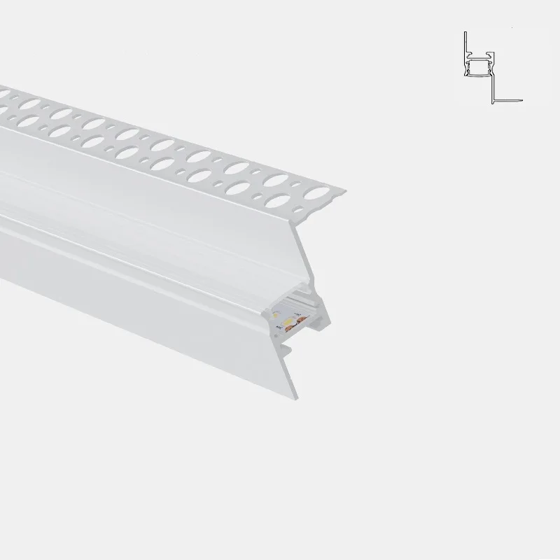 1.5 m/sztuk nowa konstrukcja diody na wstążce LED wpuszczana płyta gipsowo-kartonowa aluminiowa wytłaczana biały profil alu do oświetlenie sufitowe