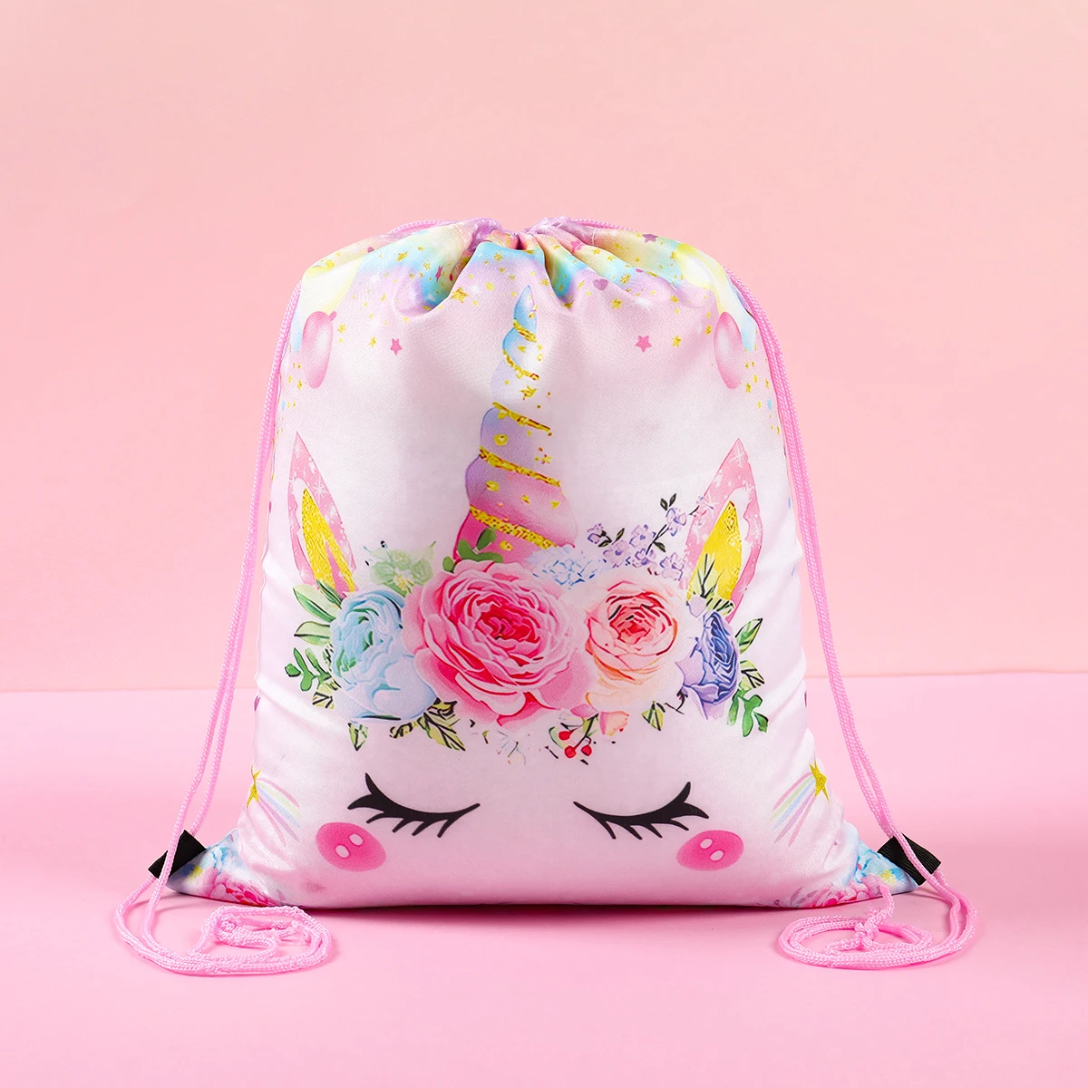 Drawstring Strap Pocket Storage Bag Unicorn Backpack For Adult Children Waterproof Backpacks Cartoon Sundries Bags Cute Satchel