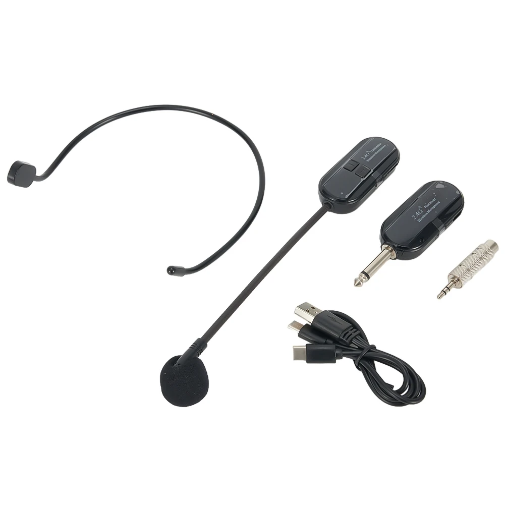 

Professional Wireless Microphone Headset System High Sensitivity Condenser Mic 160ft Transmission Distance Guitar Accessories