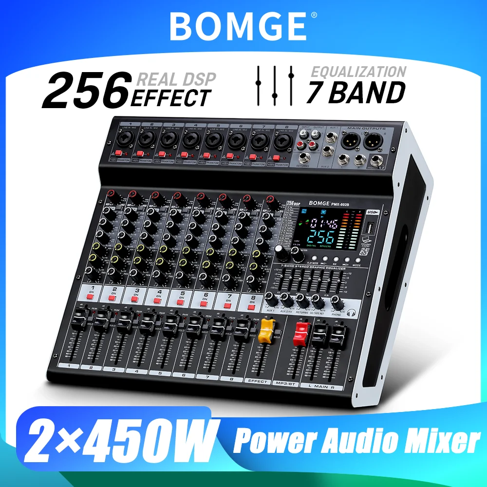 Audio Interface Usb 8 Channel - BOMGE 8 Channel 450W×2 Power Audio