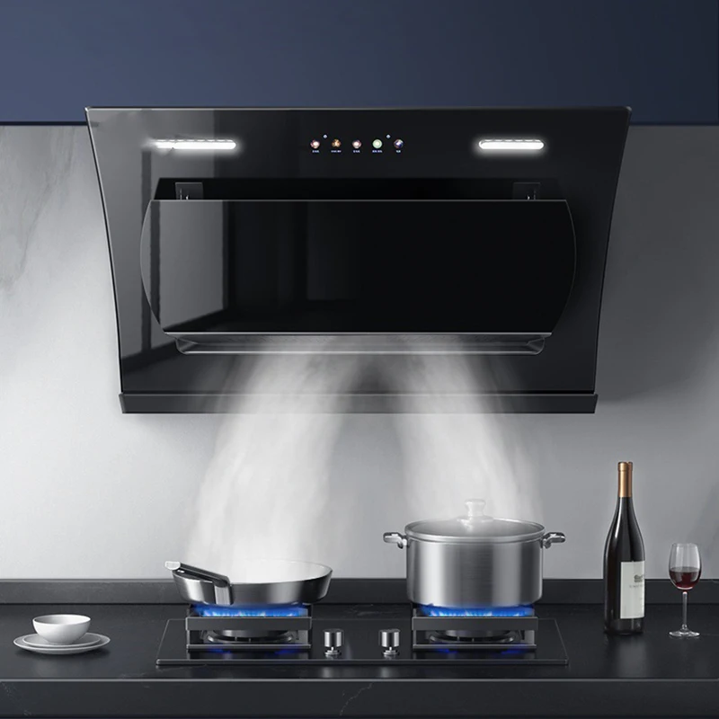 Electric Stainless Steel Wall-Mounted Range Hoods for Home Kitchens Large and Small Side Suction Models