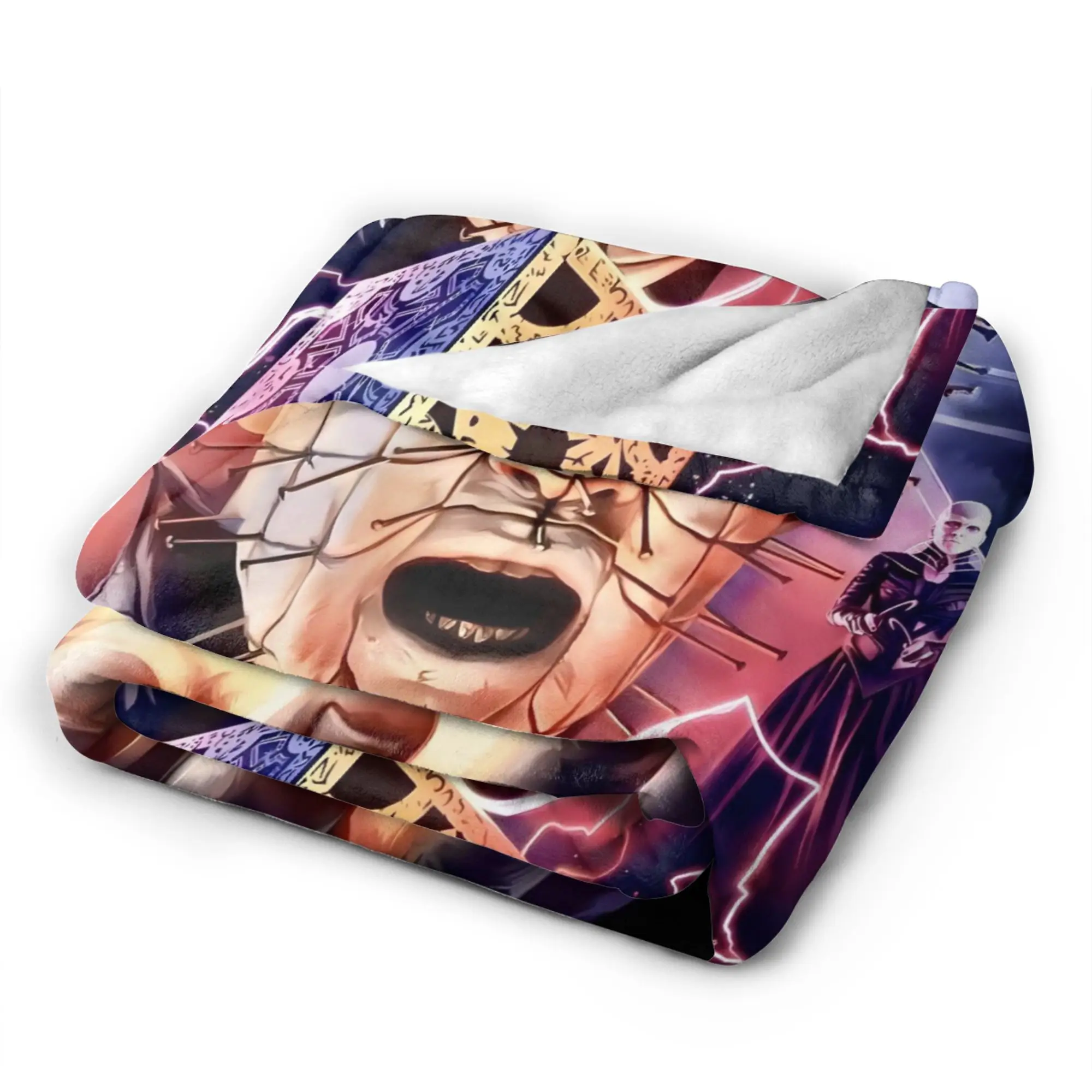 Hellraiser Pinhead Lament Warm Soft Blanket  Child Plush Throw Blanket Funny Bedroom Flannel Bedspread Sofa Bed Cover