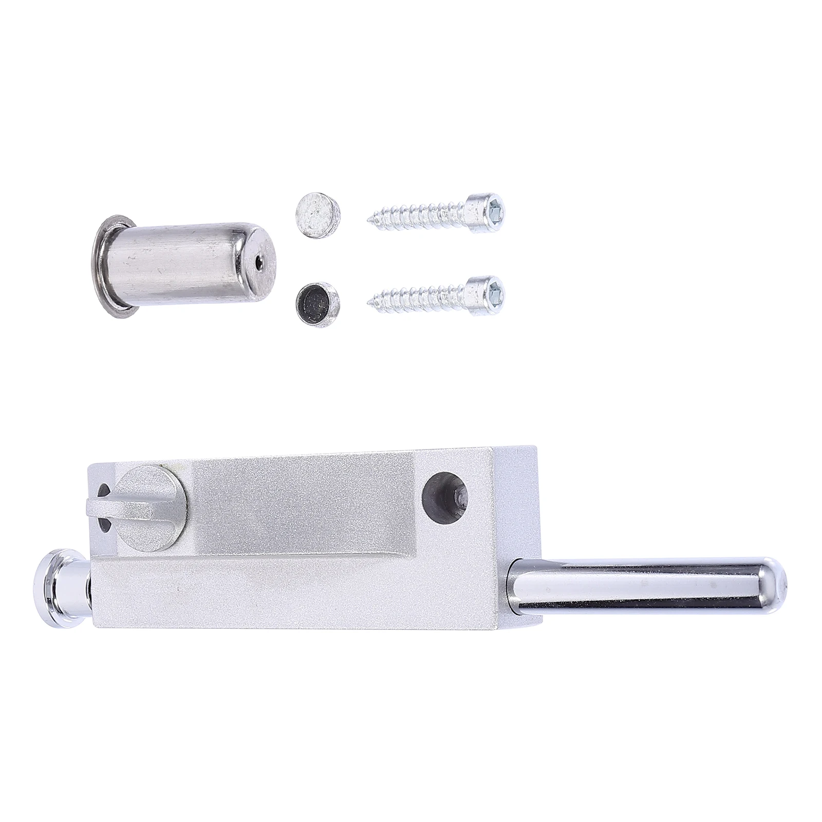 

Zinc Alloy Spring Lock for Sliding Doors Silver Revolving Pinch Deadbolt Security Door Hardware Sturdy Corrosion Resistant Easy