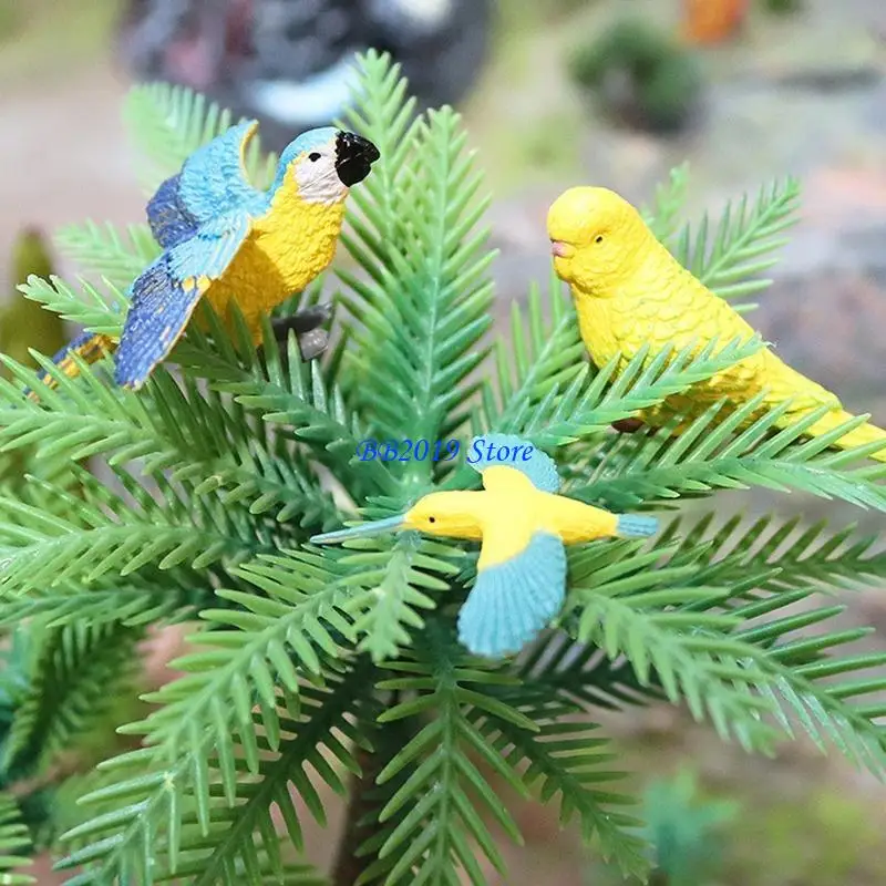 Q0KB Trick Plastic Made Realistic Bird Figurines Toy Gift Cake Toppers