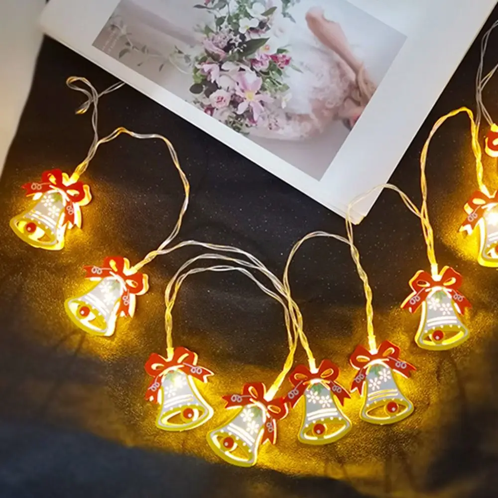 Guirxiété Lumineuse de Noël, 10 Motifs de Noël, Art du Fer Kawaii, Guirxiété Lumineuse LED Portable Créative, 1.65m, 10 Lumières
