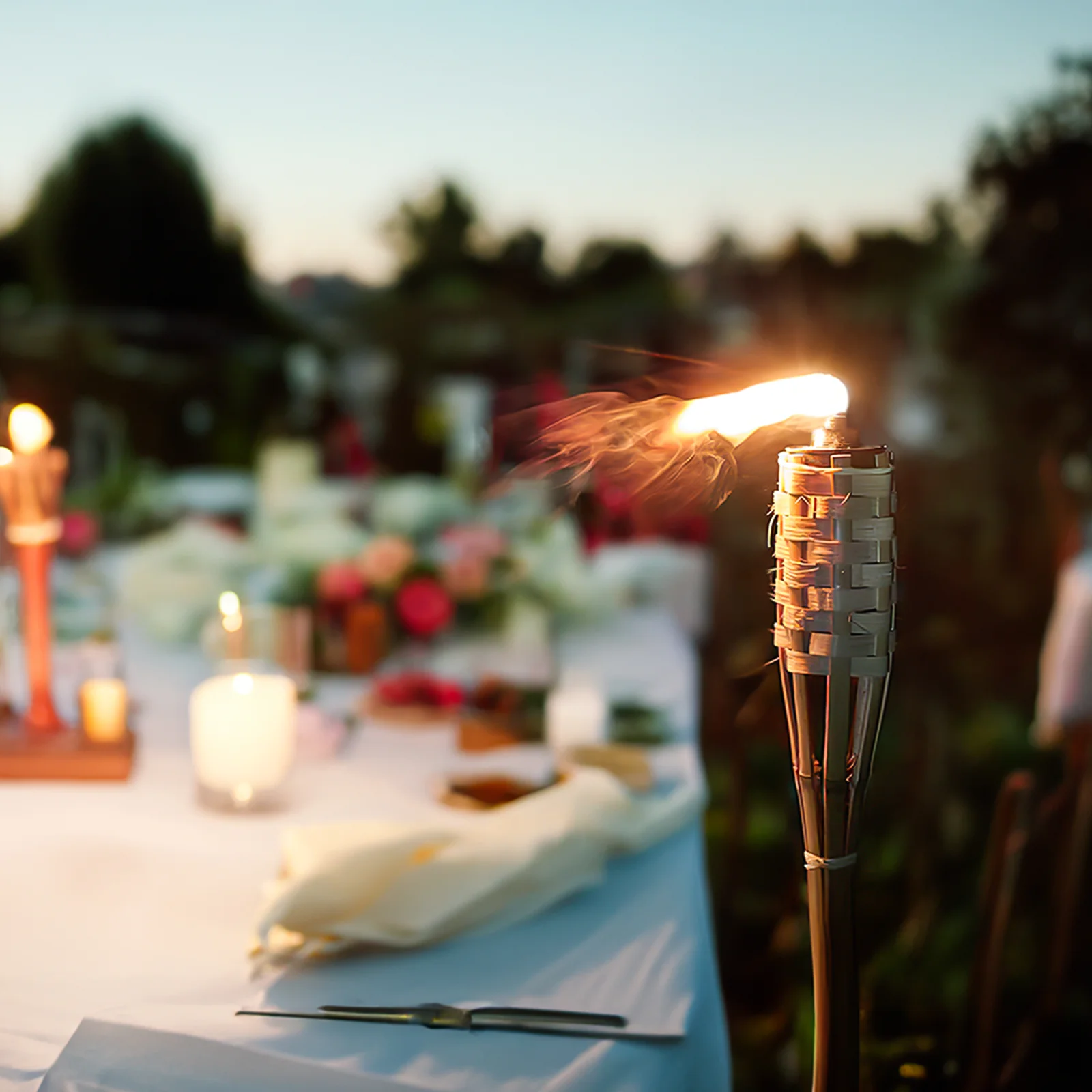 Latarka bambusowa światło zewnętrzne festiwal ślubny lampa naftowa dekoracyjna 2 szt. (60) tkana różdżka płomienia