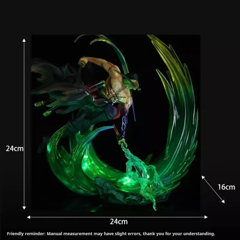 

New 24cm Anime One Piece Roronoa Zoro Action Figure Statue Purple/Green Pvc Model Toy Perfect Gift For Fans & Anime Collectors