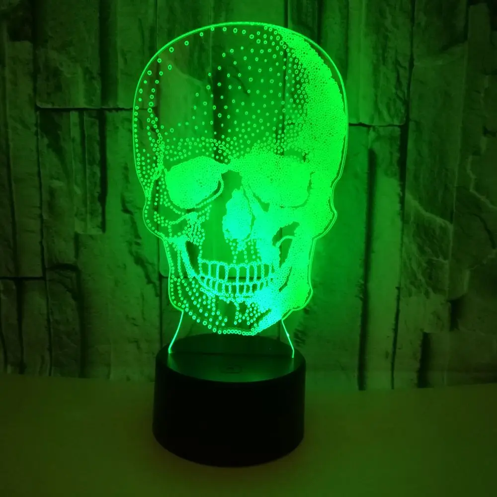 

Colorful Touch Remote Control 3d Desk Lamp Gift Atmosphere 3d Small Table Lamp Acrylique Usb Skull Small Night Light