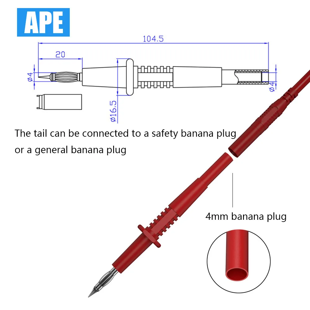 Imagem -02 - Kit de Fio de Teste para Reparo de Circuito Automotivo e de Precisão Sonda de Teste de Fio sem Ruptura Clipe de Jacaré Cabo de Teste