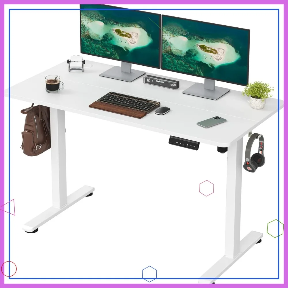 

48 x 24 Electric Standing Desk, Sit to Stand Desk with Memory Height Adjustment, Home Office Computer Desk for Writing and Games