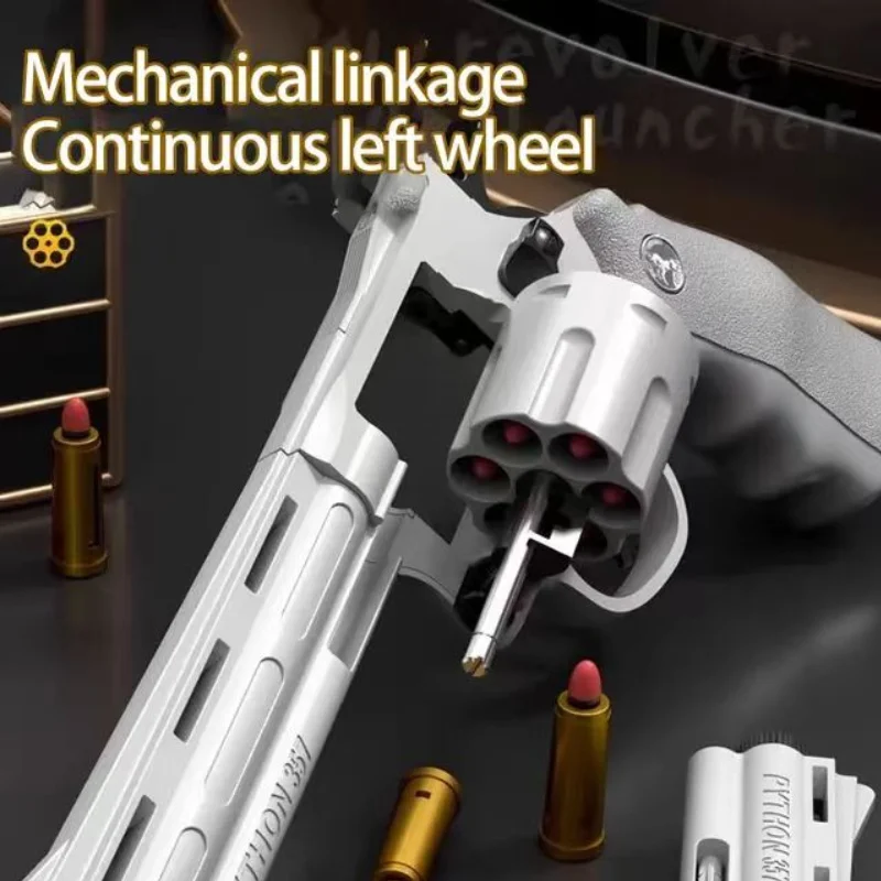 Imagem -03 - Arma de Brinquedo de Bala Macia para Adultos Revólver Dobrado Shell Jogando Armas Lançador Arma Falsa Presentes Cosplay Zp5 Python 357