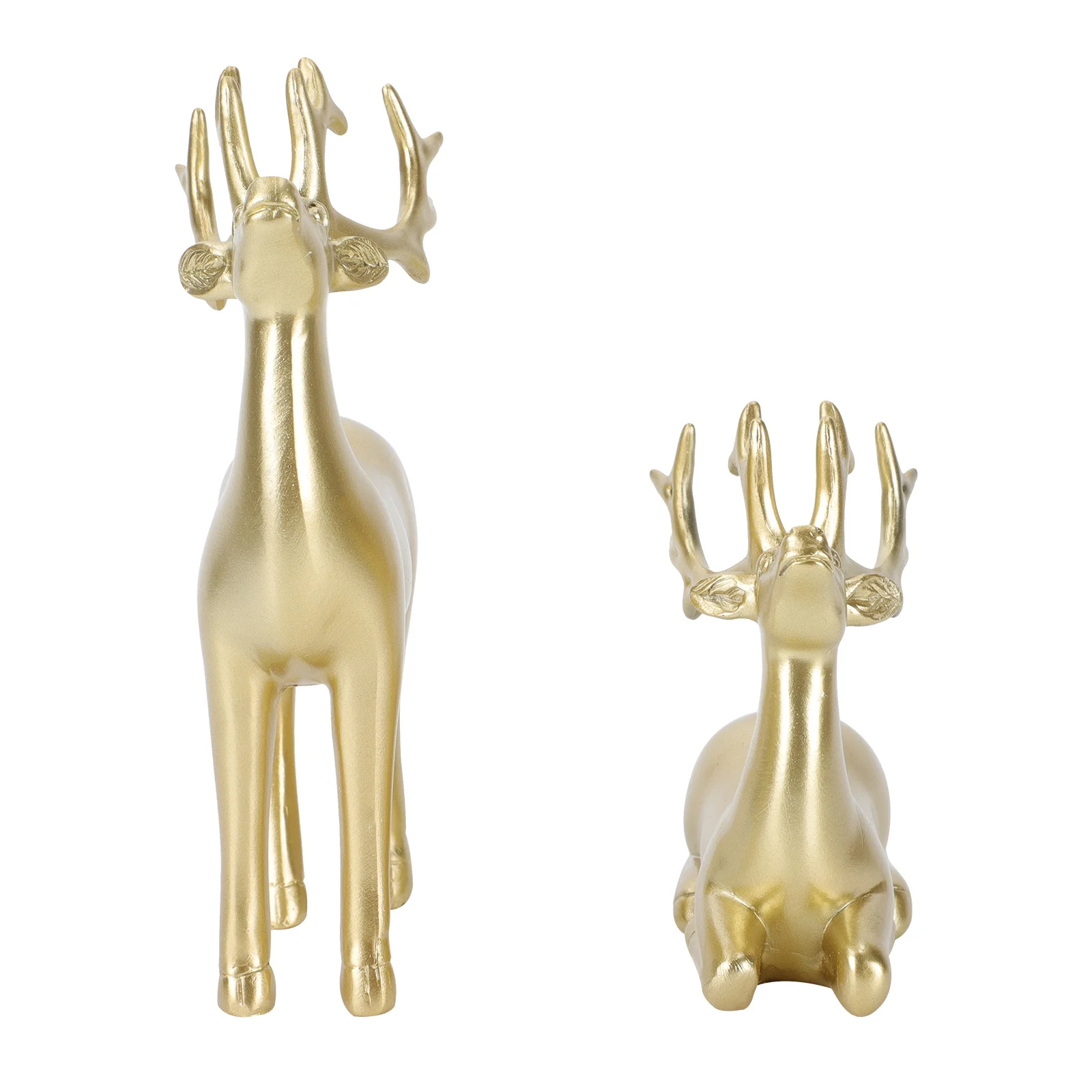 

2pcs Golden Resin Deer Figurines for Home Decor Cabinet Desktop Bookshelf Xmas Gifts Shooting Props Small Models Lucky