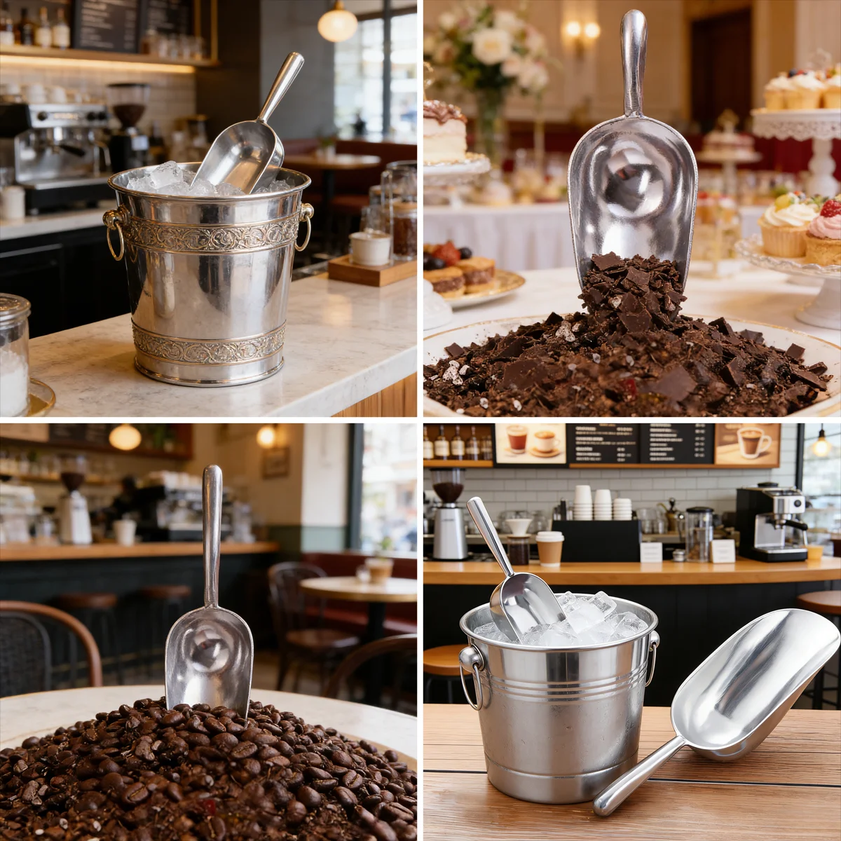 Aluminum Ice Scoop, Garden Shovel, Aluminum Ice Scoop, Dry Goods, Suitable for Bar Kitchens, for Scooping Ice, Flour, Candy, Etc