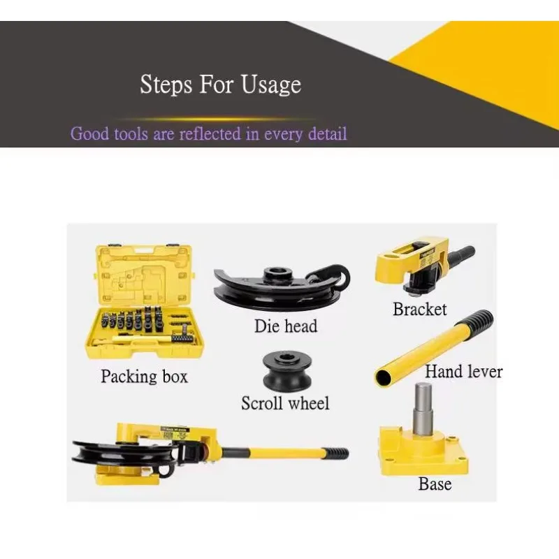Multifunctional SWG-25 Portable Manual Hand Hydraulic Stainless Steel Bending Tool Kit Copper Tube Pipe Bender for Alloy Plastic - Image 2