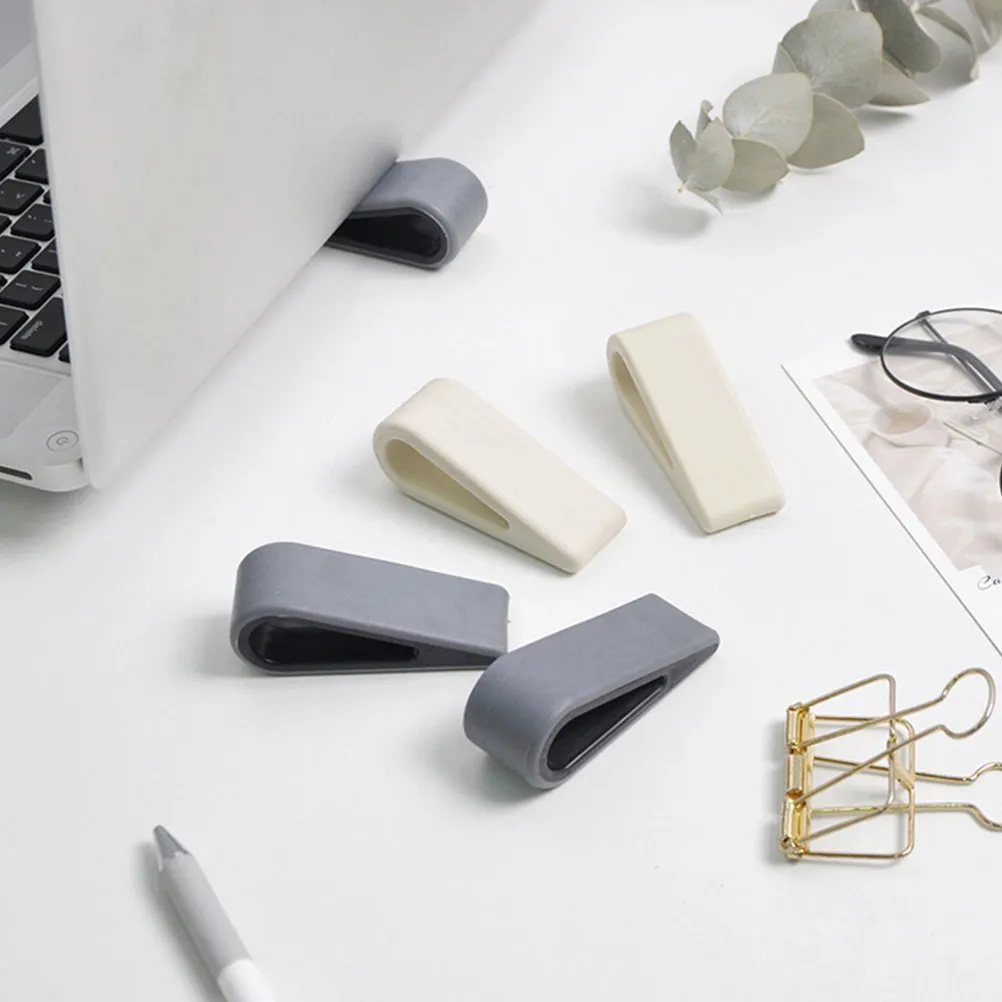 

4pcs Portable Laptop Stand Silicone-Plastic Cooling Rack Ergonomic Heightening Bracket For Notebook Computer Laptop Cooling