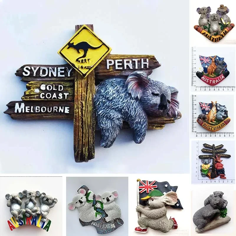 Australia Fridge Magnet Koala Fridge Magnet Souvenir 3D Resin Magnetic Stickers Refrigerator Decorative Magnet Travel Gift Idea