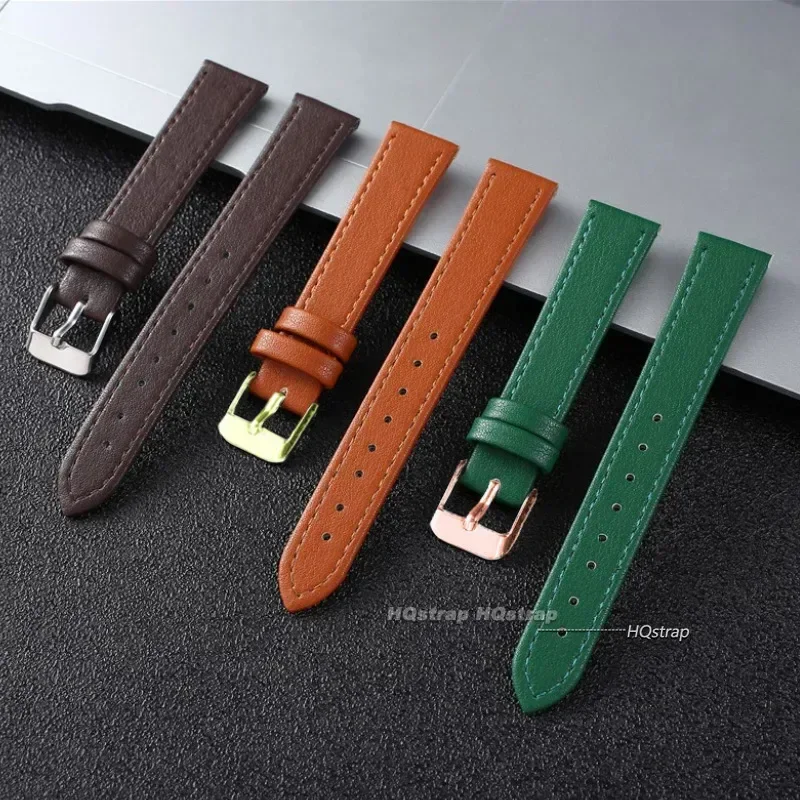 Ultra-thin Leather Watchband Watch Belt Strap Wristwatches Band 10mm 12mm 14mm 16mm 18mm 20mm 22mm Red White Black Bracelet