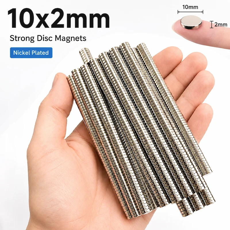 Aimants ronds puissants en néodyme 10x2mm N35 NdFeB, aimants permanents pour tableau blanc, réfrigérateur, artisanat
