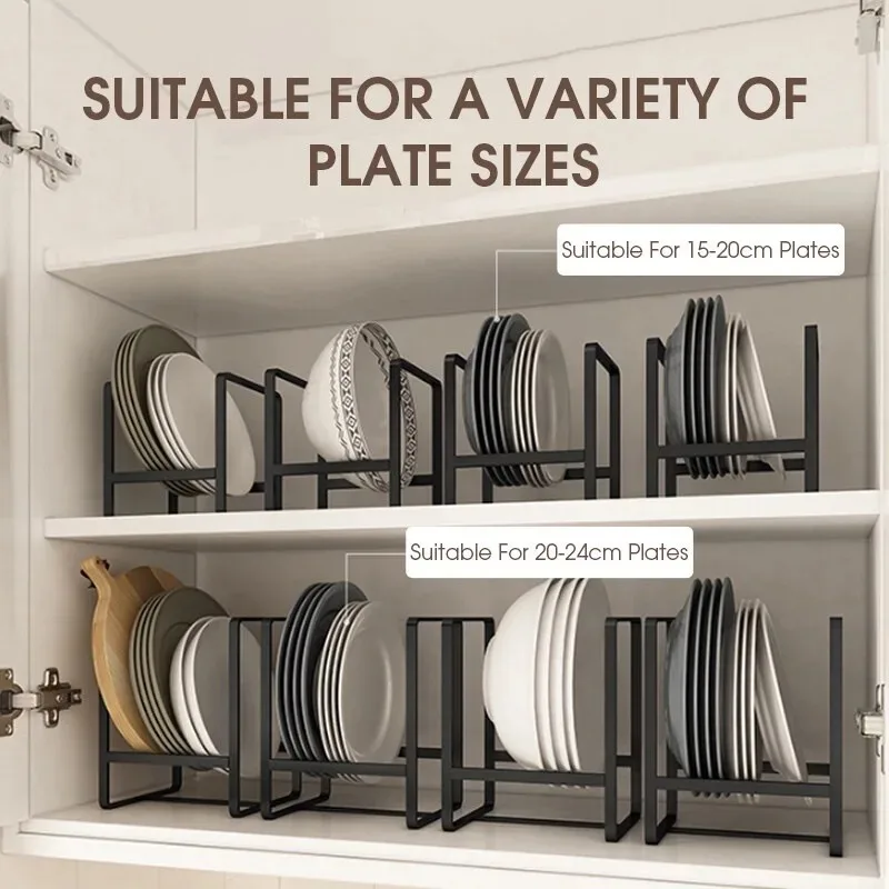 1pc kitchen cabinet plate storage countertop dish rack drawer dinner plate partition drain rack layered storage rack