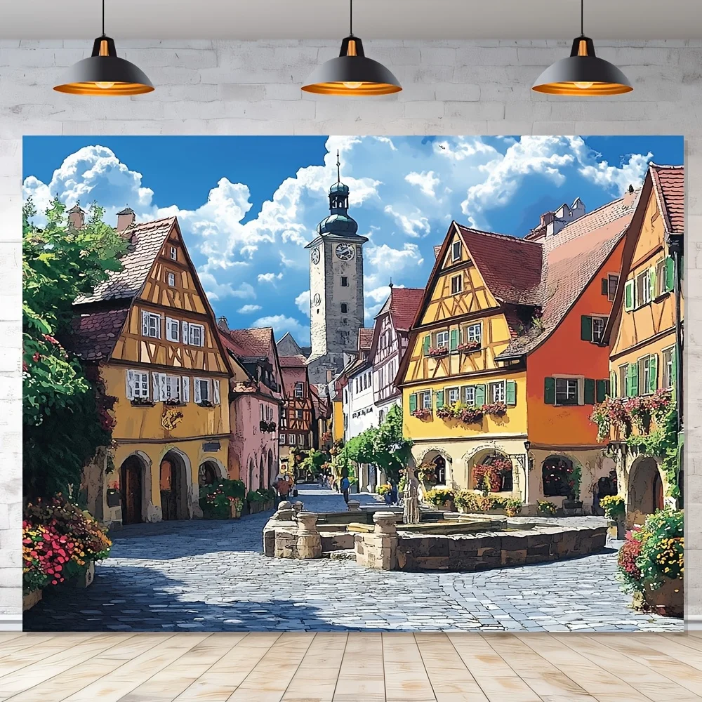 1 pieza de tela de fondo Oktoberfest en Munich, decoración colgante de poliéster, tela de fondo para fiesta de festival, tamaño universal