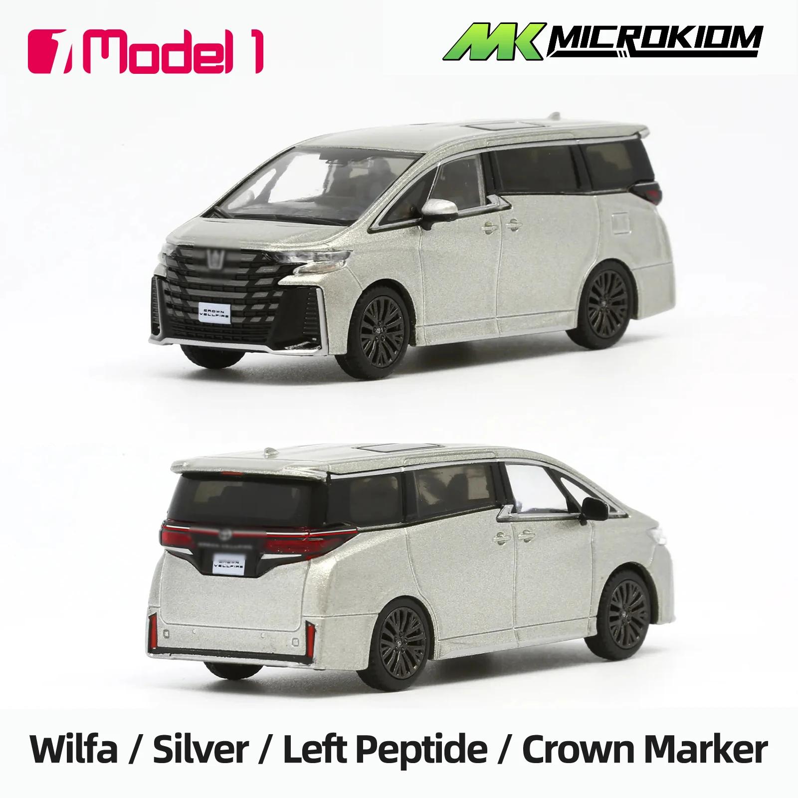 Model 1 Alloy MPV kendaraan komersial 1/64 Alpha Wilfa paduan mobil Model