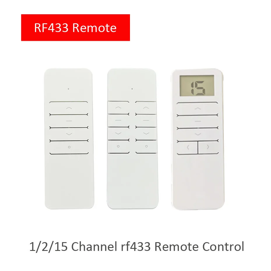 New RF433 Remote Controller 1/2/15 Channel for Dooya RF433 Curtain Motor KT320/DT52/DT82/DT360/Tuya RF433 Curtain Motor