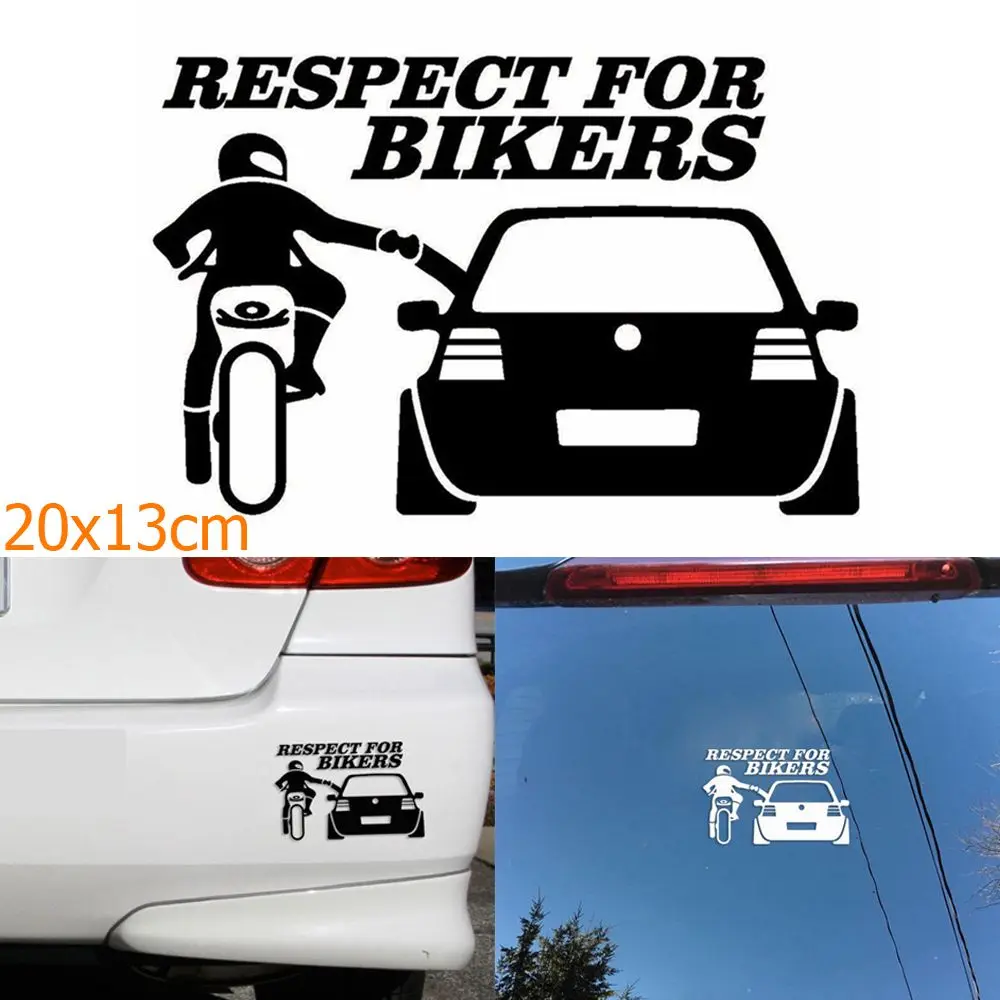 20*13cm New Waterproof Motorcycle Decals Vinyl  Car Sticker RESPECT FOR BIKERS