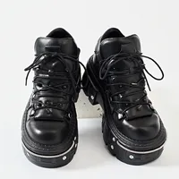 Punk Women Lace-Up Ankle Botas Mujer 2025 Rivet Metal Decoration Round Toe Thick Bottom Boots Woman Nightclub Rock Platform Shoe - Image 6