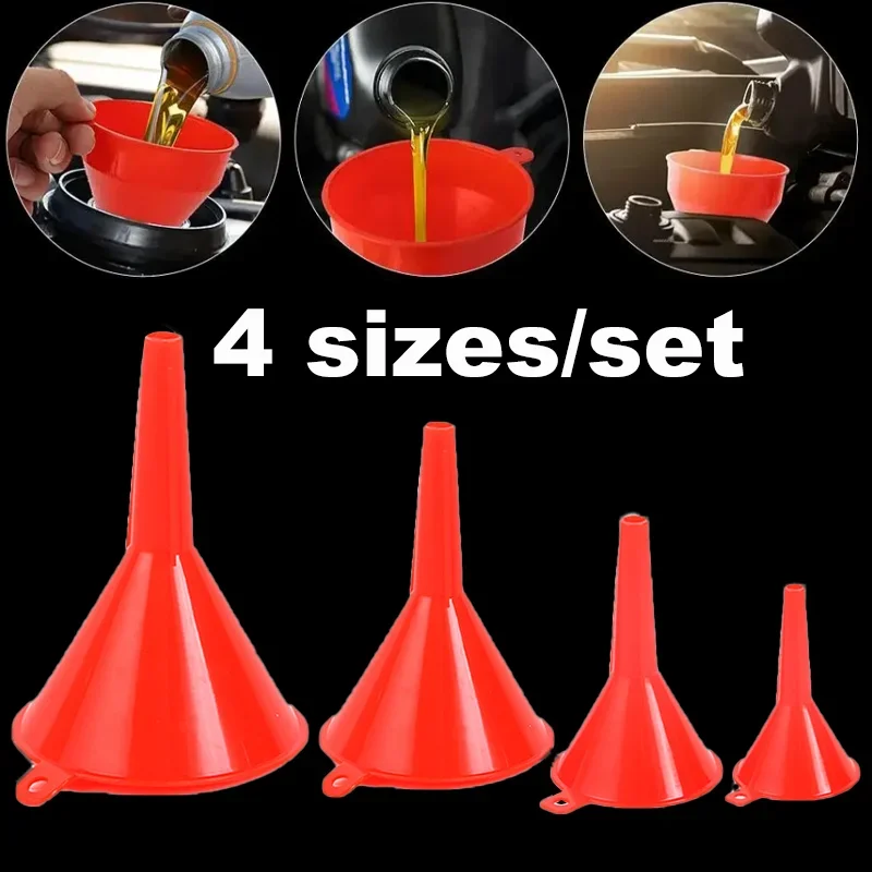 

4 Sizes/set Car Refueling Funnels High Quality Cars Motorcycle Gasoline Filling Tool Oil Funnel Equipment Auto Accessories