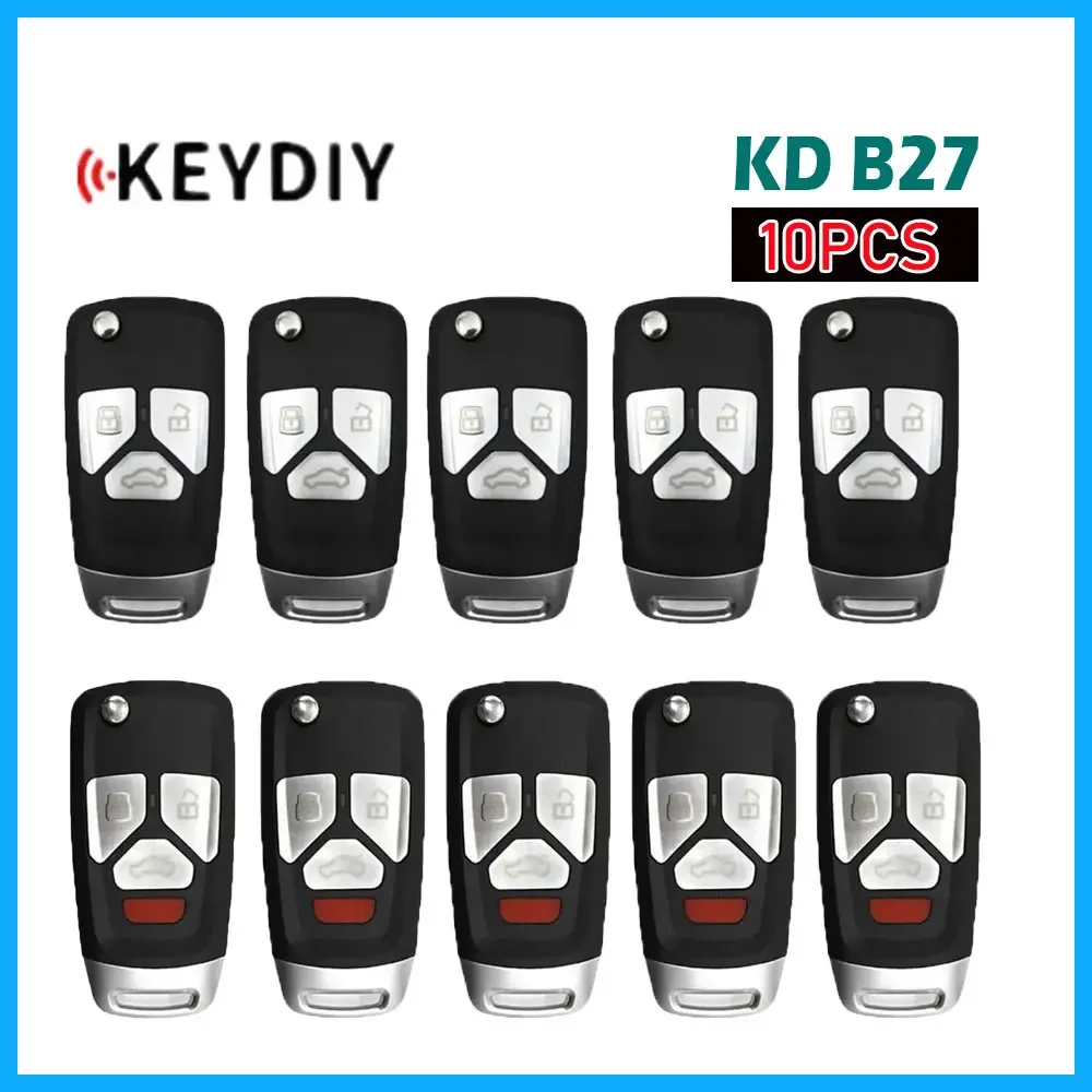 

10pcs KEYDIY KD B27 Remote Key for KD900/MINI KD/URG200 Key Programmer B Series 3/4 Buttons Multifunctional Universal Remote Key