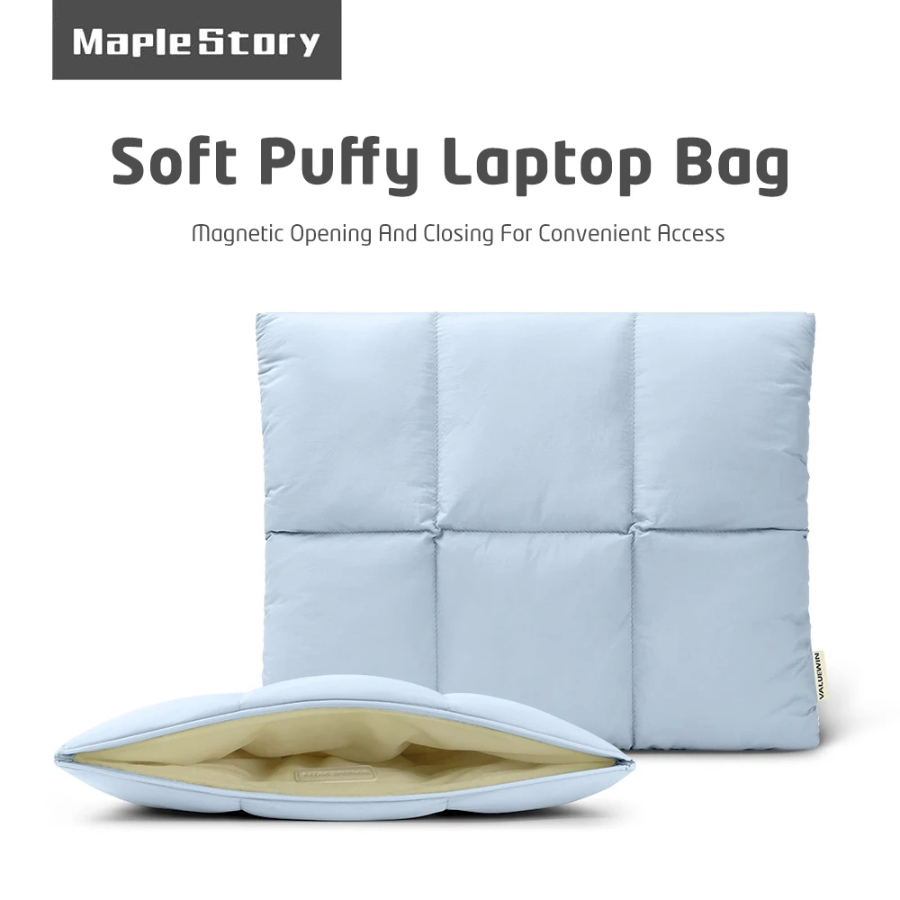 

Comfortable Puffy Laptop Sleeve 13.3 14 15.6 16Inch,For MacBook Air M3 2024 M2 M1, MacBook Pro M4 Pro/Max Laptop Cover for Women
